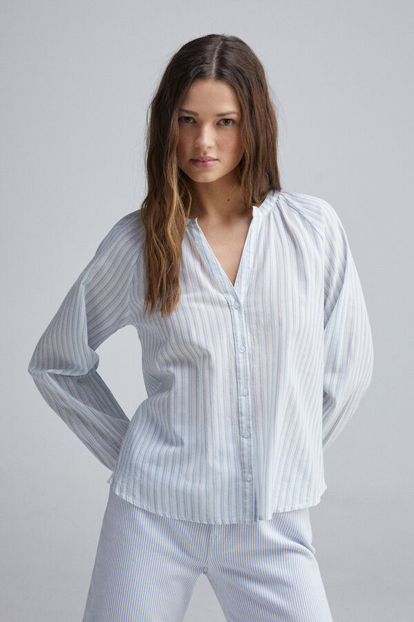 Springfield Blusa volume com gola mao bege