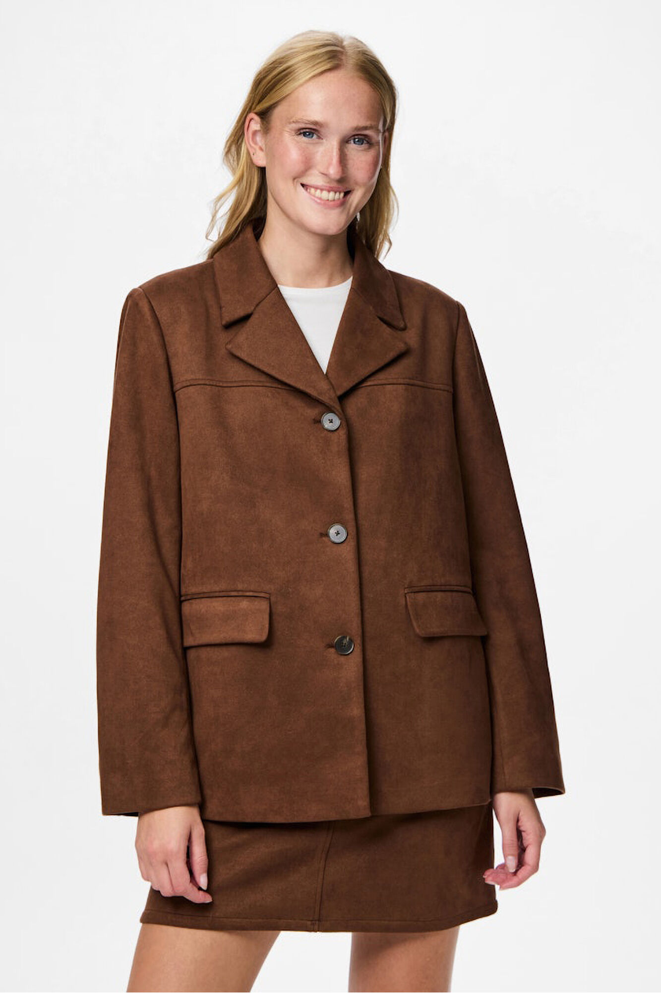 Pieces Blazer de camur&ccedil;a