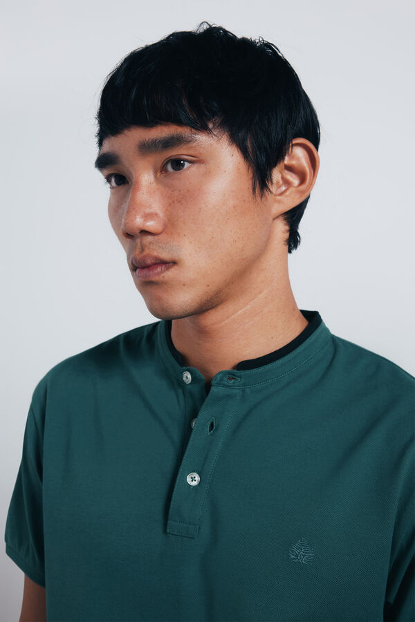 Springfield Polo piqu&eacute; cuello mao slim fit verde