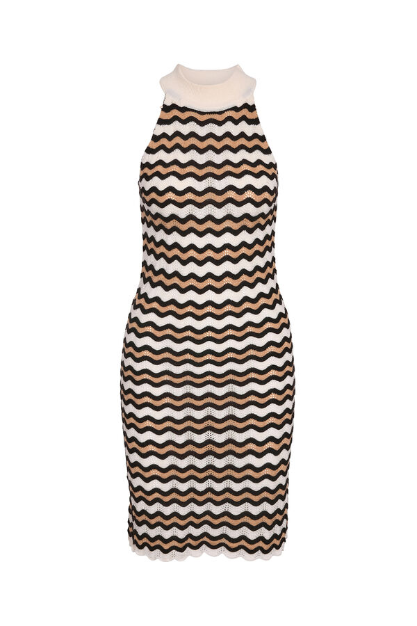 Noisy May Vestido Crochet Contraste gris