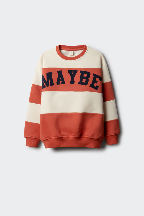 Springfield Kids Sweatshirt &agrave;s riscas "Maybe" para menino vermelho