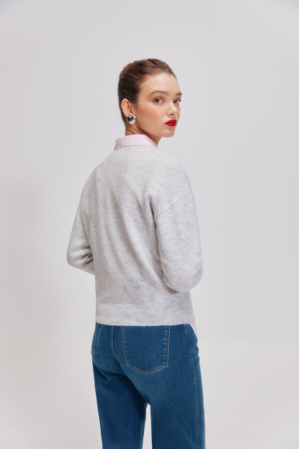 Springfield Suéter bordado com coração cinzento