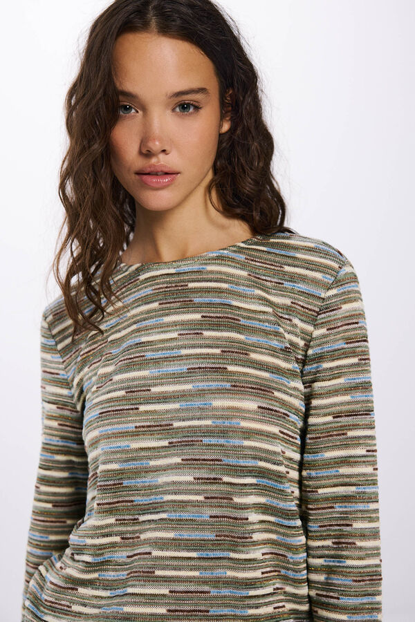 Springfield Camiseta estructura rayas beige