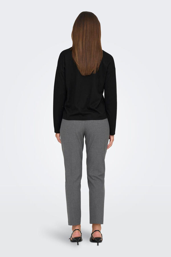 JDY Top de manga larga negro