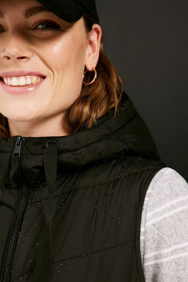 Springfield Colete Acolchoado Comprido Poli&eacute;ster Reciclado preto