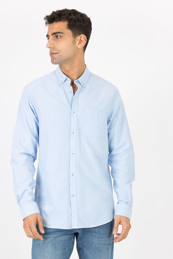 Tiffosi Camisa regular fit oxford azul