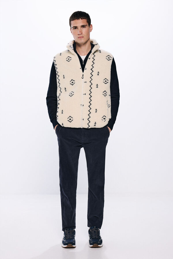 Springfield Chaleco borrego jacquard beige