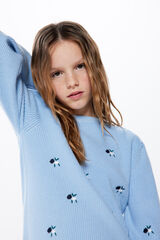 Springfield Kids Jersey bordado flores ni&ntilde;a azul