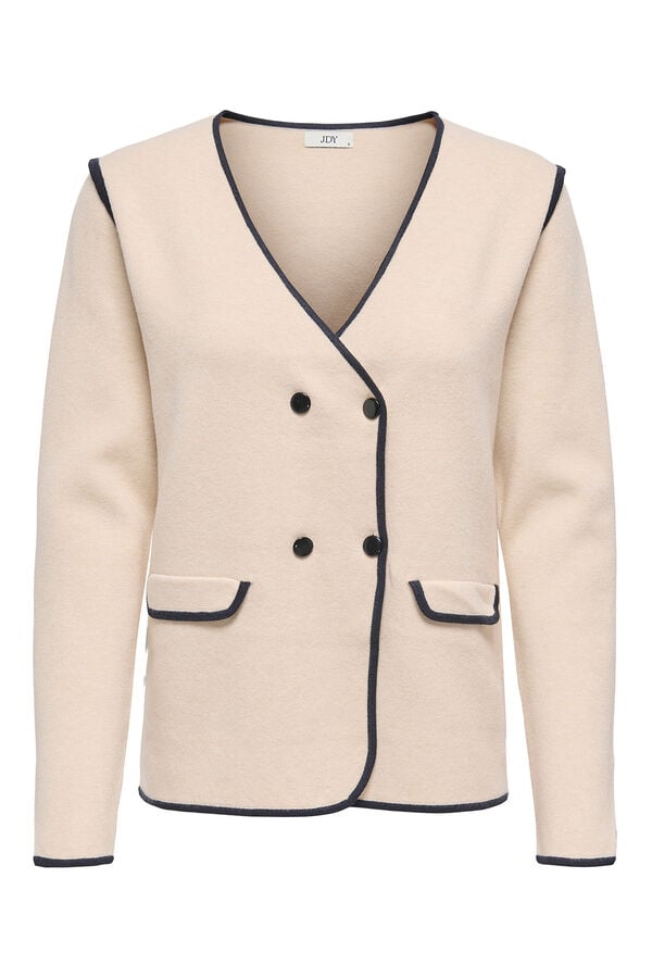 JDY Chaqueta cruzada punto blanco