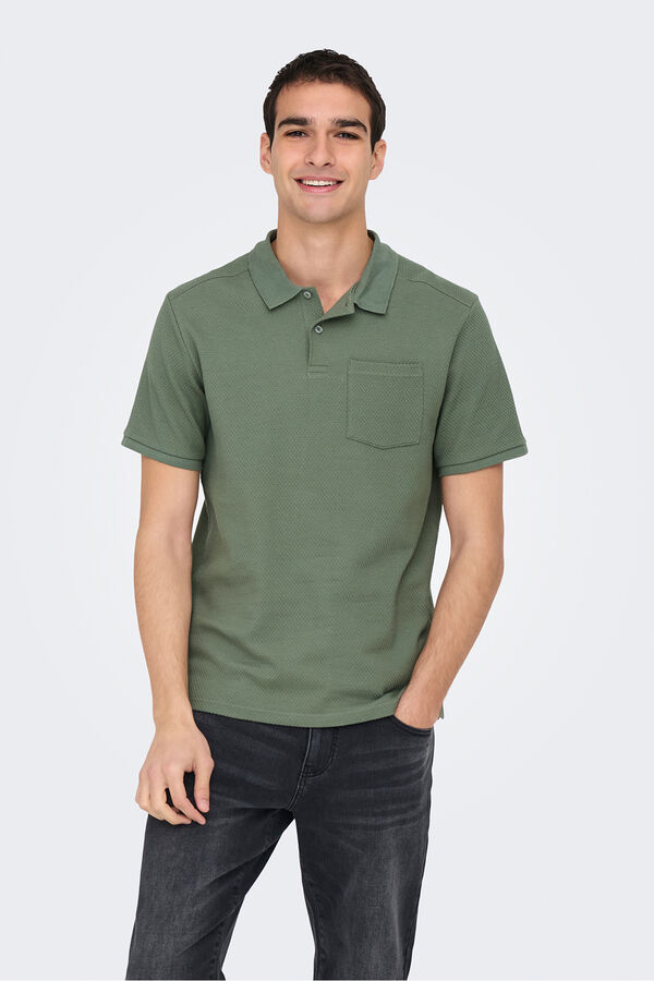 Only & Sons Polo de manga curta verde