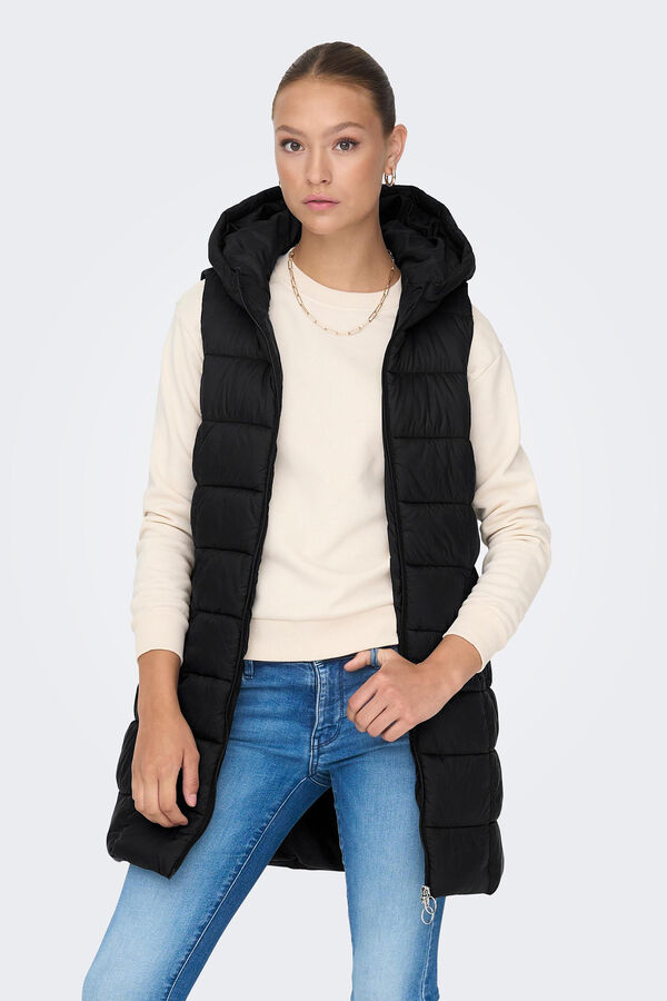Chaleco Negro Moda Con Chalecos Largos Chaleco Largo Acolchado Con