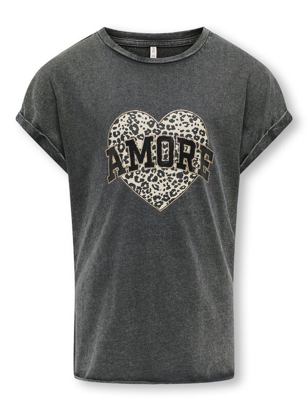 Only Girls Camiseta coraz&oacute;n ni&ntilde;a negro