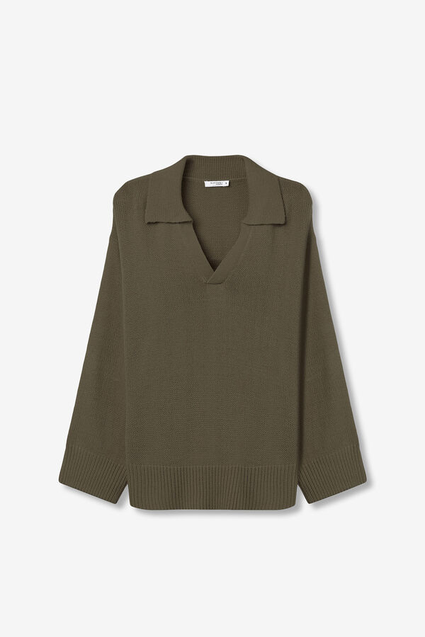 Tiffosi Jersey Relaxed con Cuello kaki