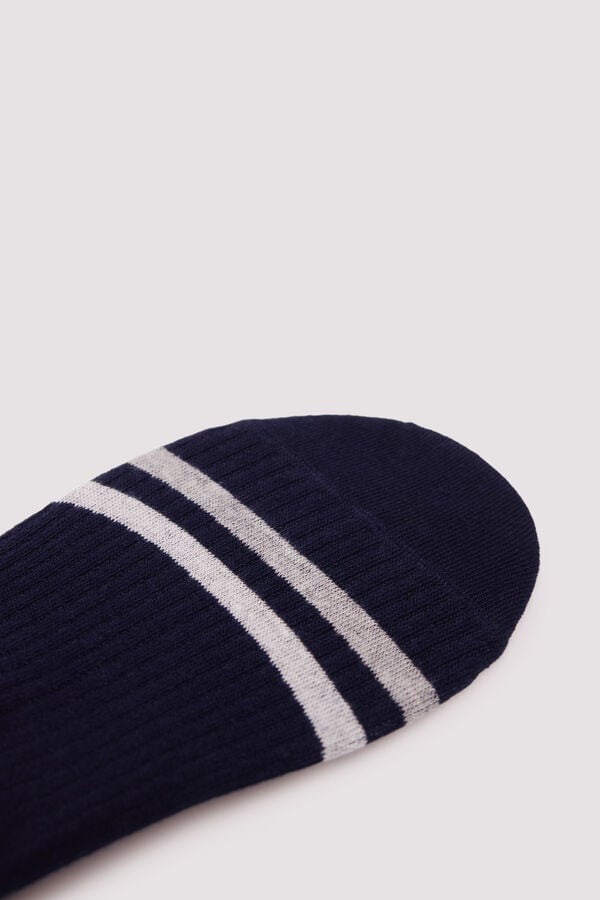 Springfield Calcet&iacute;n invisible rayas contraste canal&eacute; azul