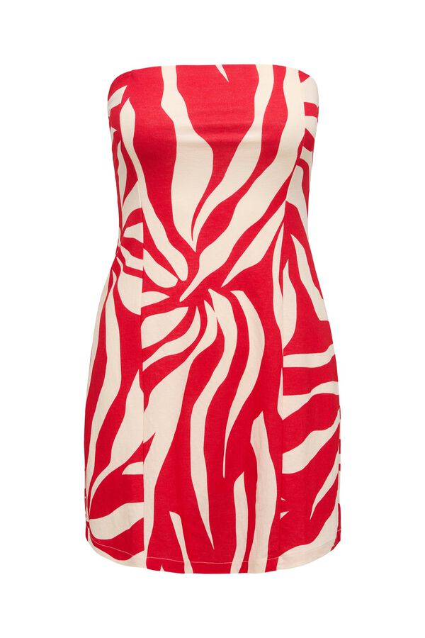 Only Vestido curto estampado floral vermelho