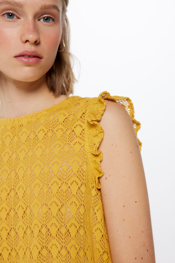 Springfield Camiseta Estructura Crochet amarillo