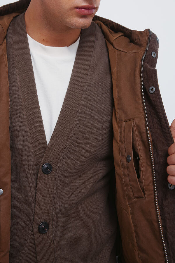 Springfield Parka de algod&atilde;o camel