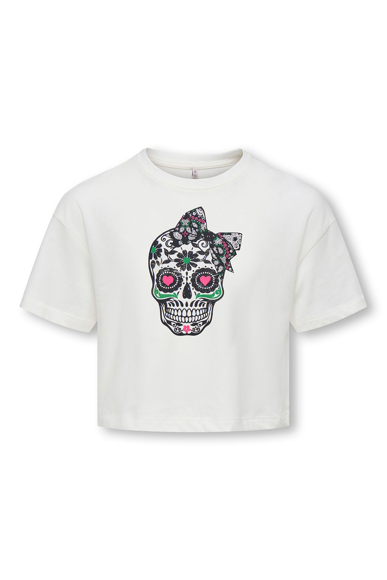 Only Girls Camiseta cropped com estampado frontal