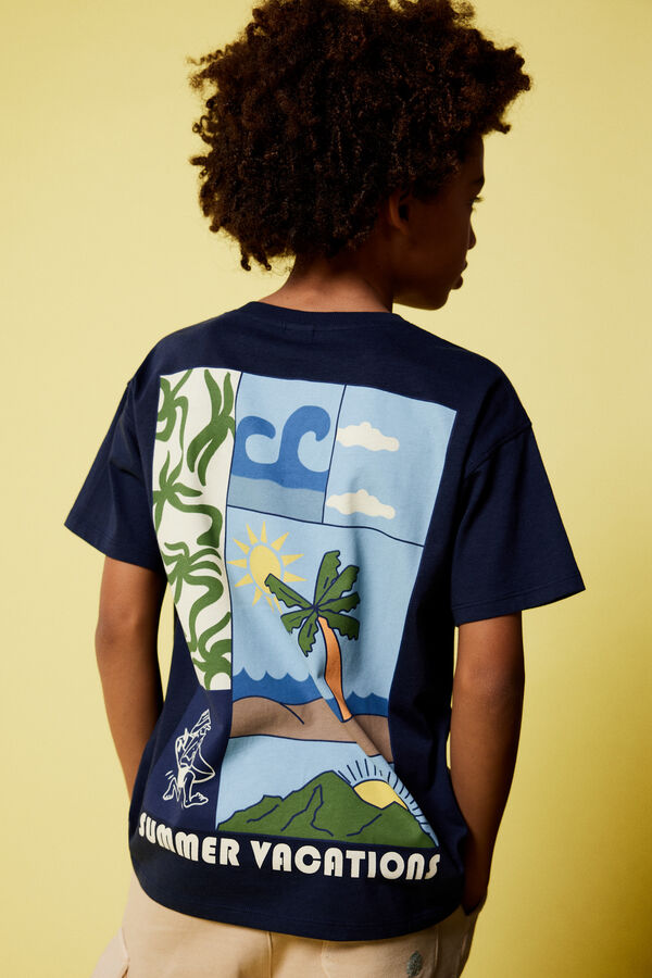 Springfield Kids T-shirt Summer Vacations menino azul