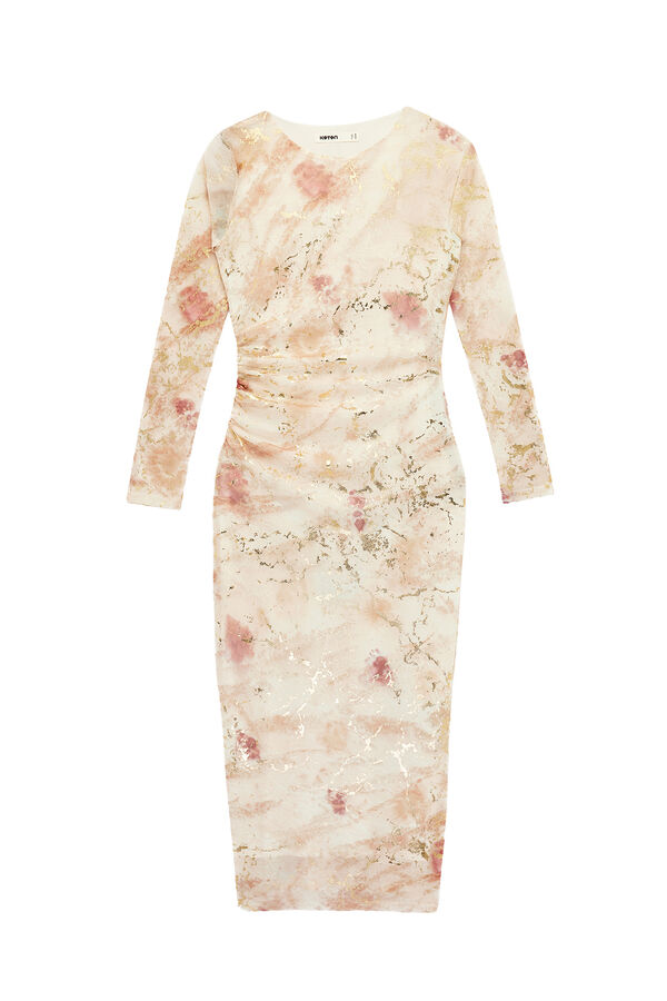 Koton Vestido midi justo estampado rosa