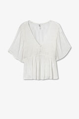 Tiffosi Blusa Fluida con Textura bege