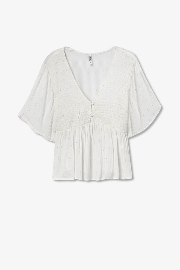 Tiffosi Blusa Fluida con Textura bege