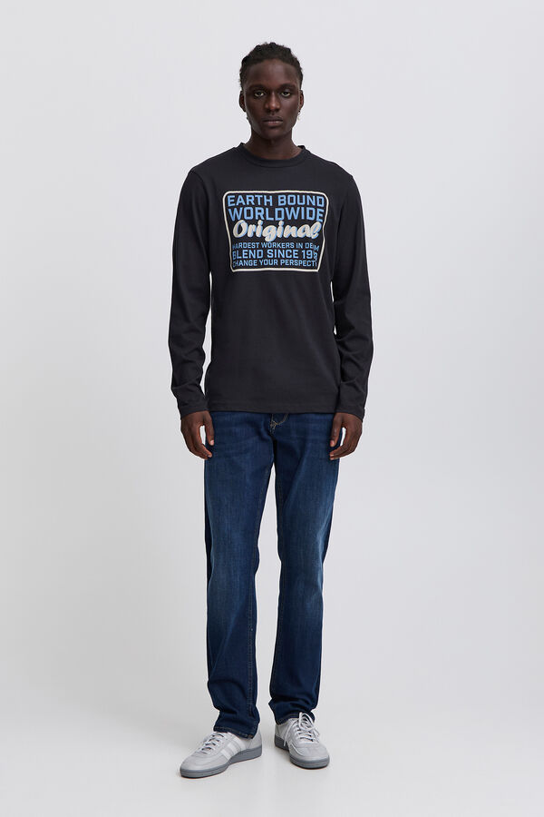 Blend Camiseta Manga Larga Print negro