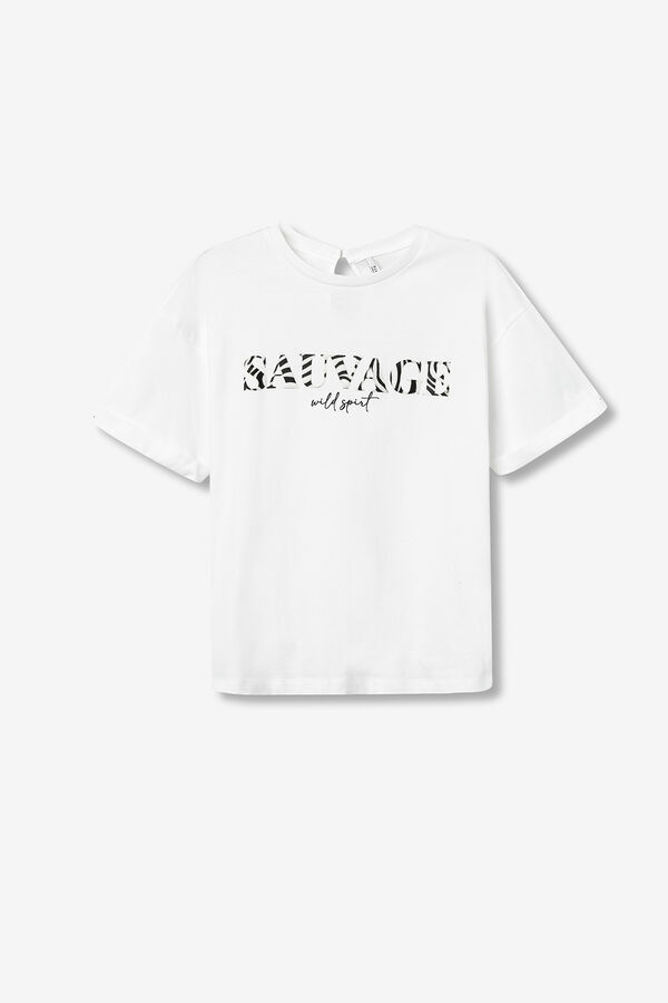 Tiffosi Camiseta Relaxed con Estampado de Cebra blanco