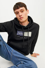 Jack & Jones Moletom com logo e Sweatshirt regular preto