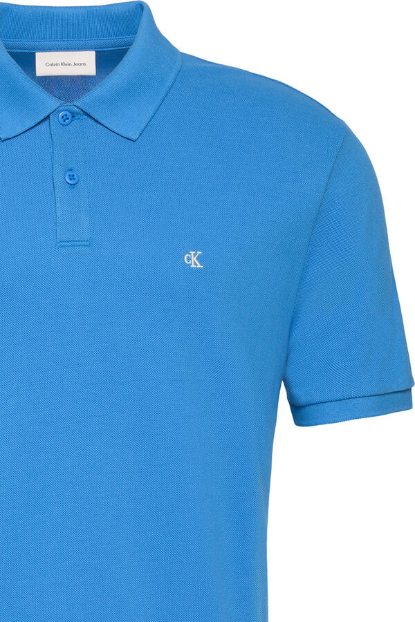 Calvin Klein Polo piqu&eacute; monogram azul