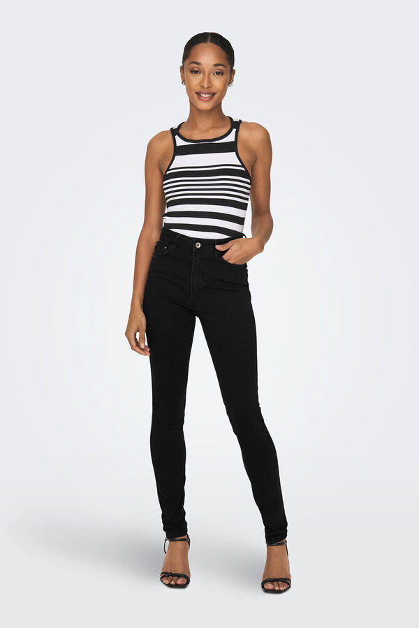 Only Jeans Skinny Tiro Alto negro