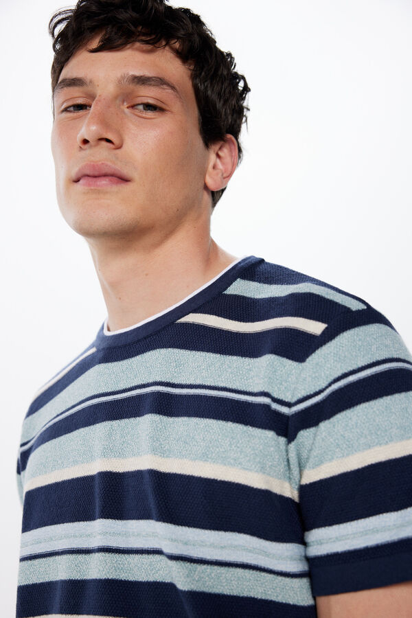 Springfield Camisola manga curtas riscas azul