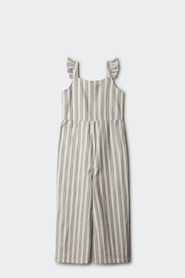 Springfield Kids Jardineiras compridas de riscas para menina azul