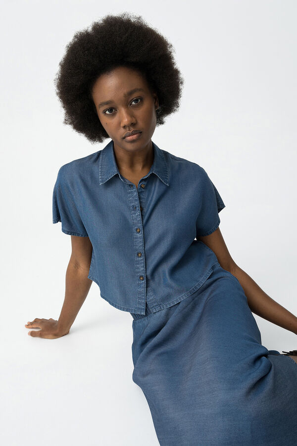 Tiffosi Camisa Cropped azul