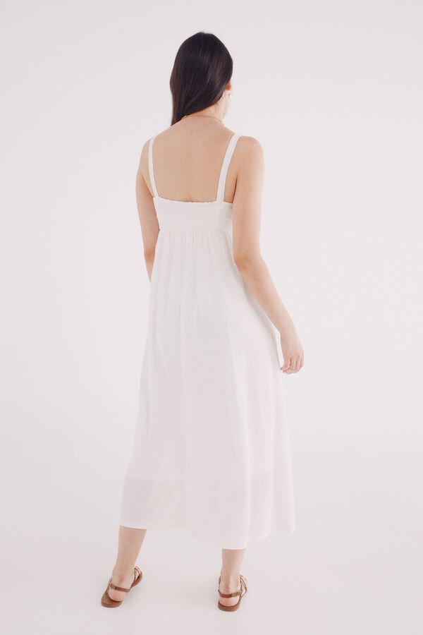 Springfield Vestido midi combinado crochet bege