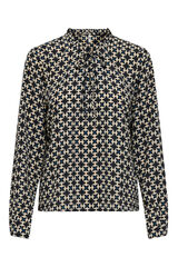 JDY Top com decote em V e manga comprida cinzento