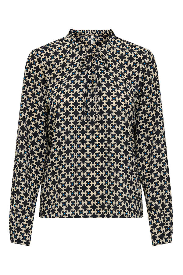 JDY Top com decote em V e manga comprida cinzento