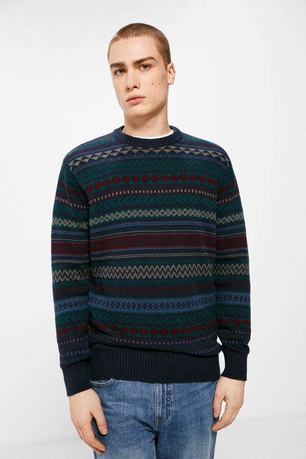 Springfield Jersey fantas&iacute;a jacquard azul