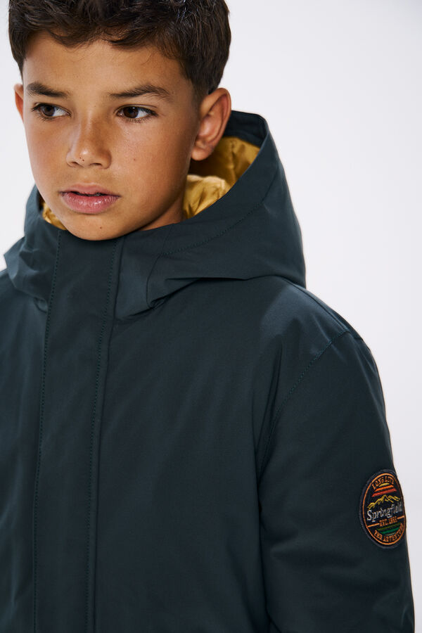 Springfield Kids Parka com capuz de menino verde