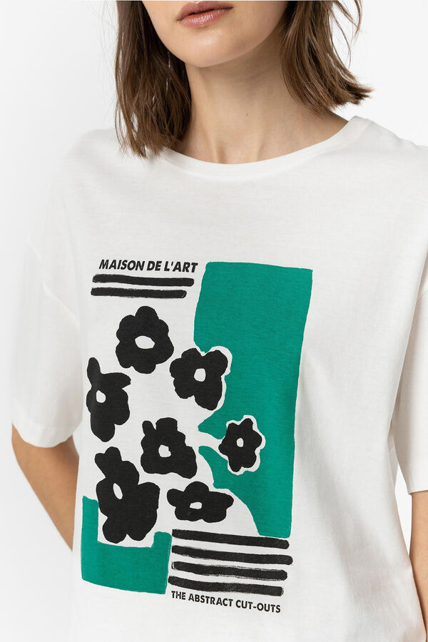 Tiffosi Camiseta con Estampado Frontal blanco