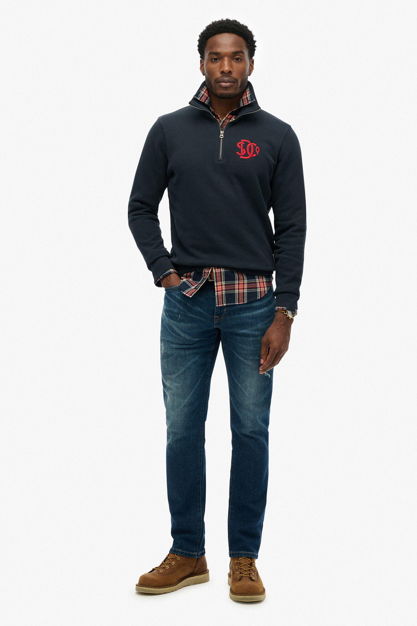 Superdry Sudadera media cremallera neon