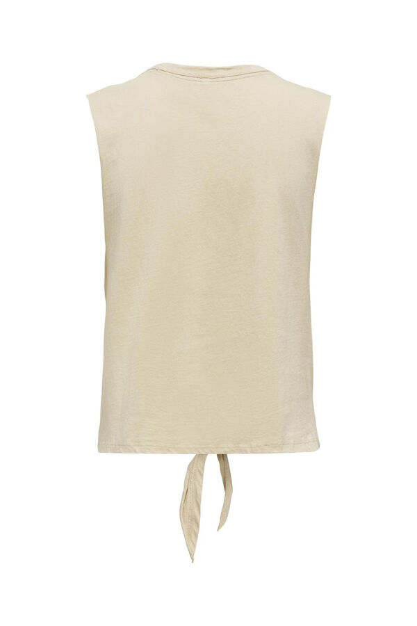 Only T-shirt sem mangas n&oacute; bege