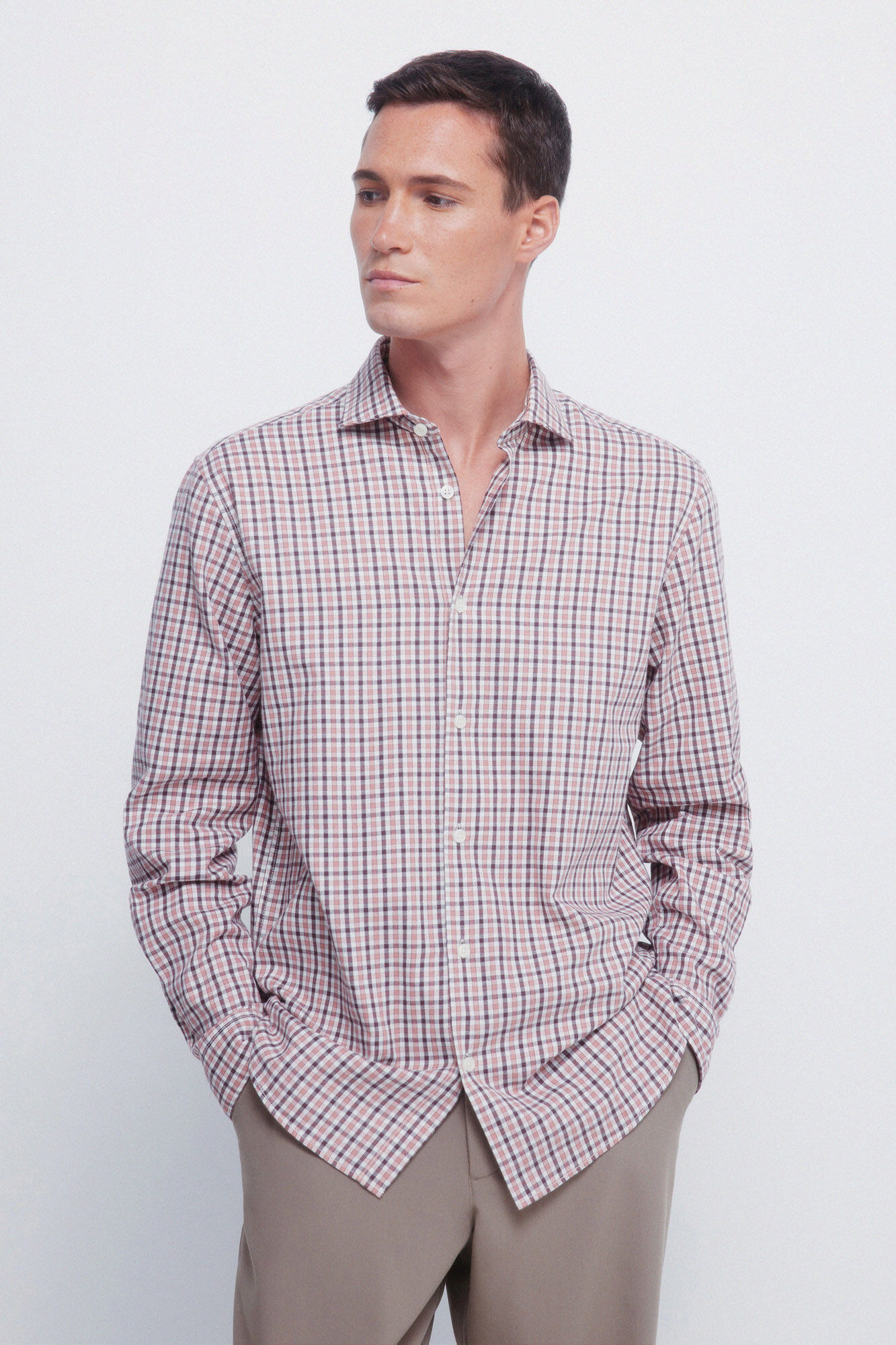 Springfield Camisa cuadros peque&ntilde;os