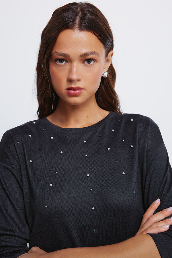 Springfield Camiseta tachas posicionadas gris