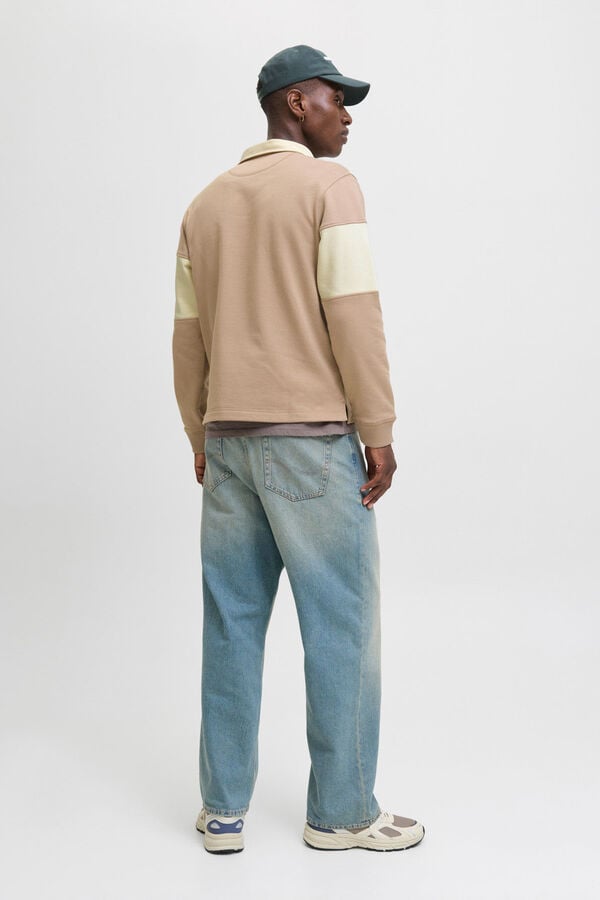 Jack & Jones Sweatshirt polo com listras cru