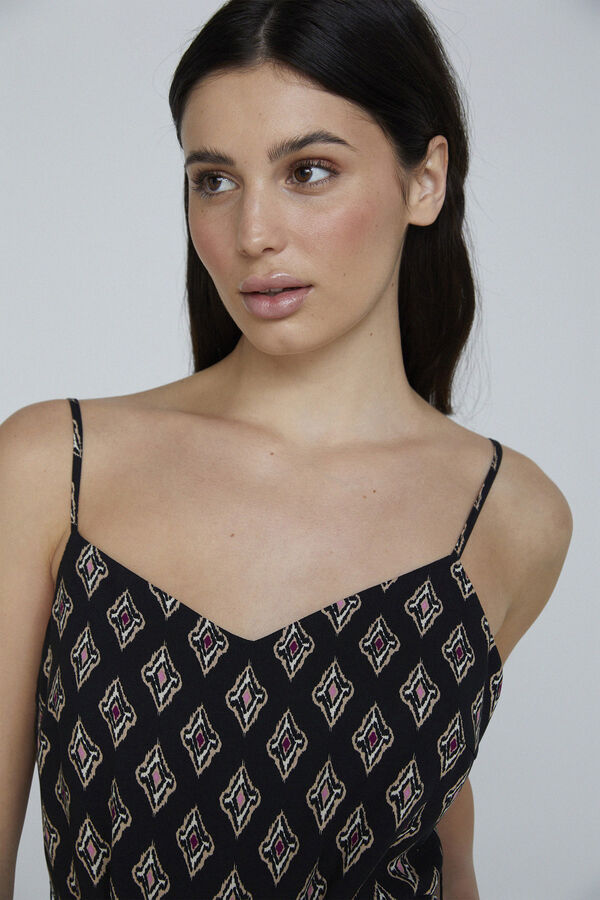 Only Mono largo estampado tirantes negro