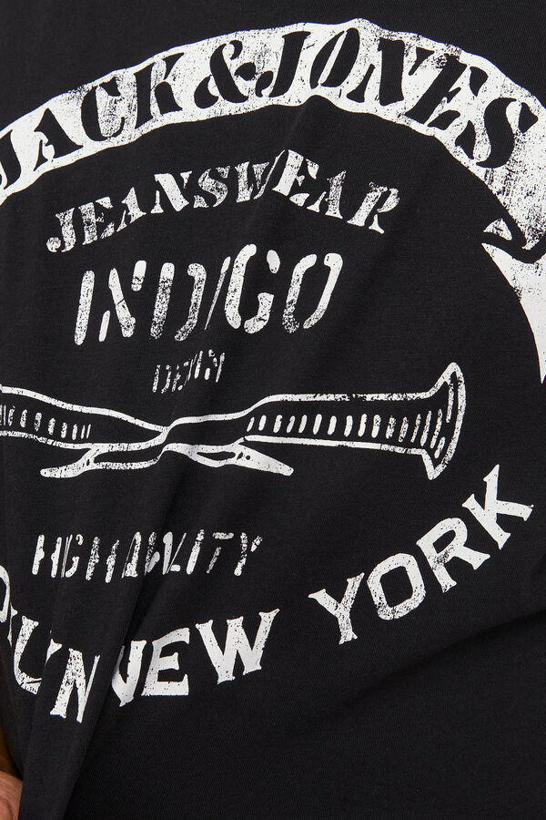 Jack & Jones PLUS Camiseta manga corta slim algodón sostenible PLUS negro