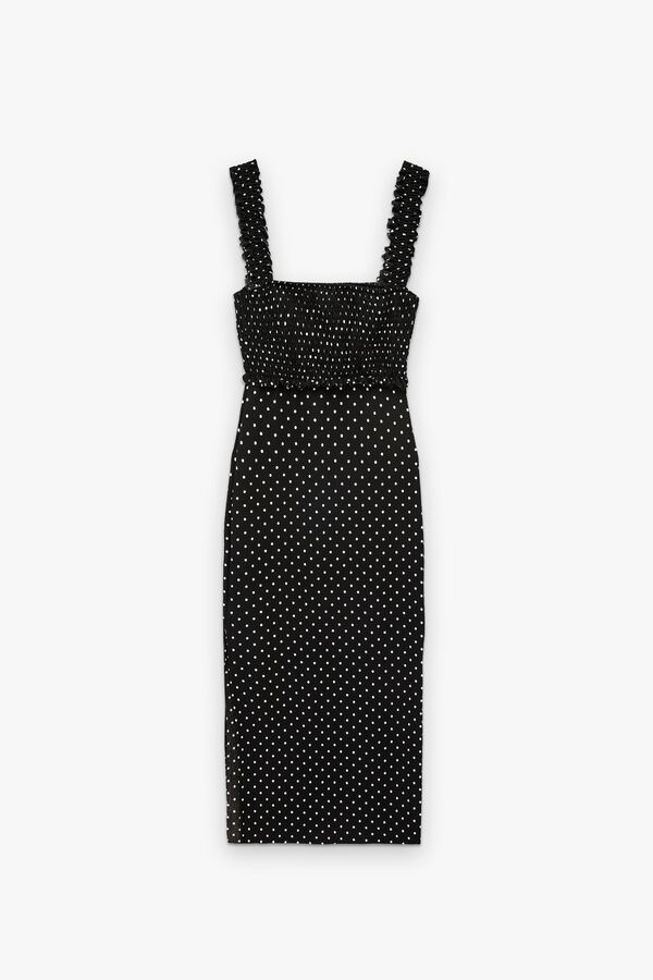 Koton Vestido midi de bolinhas preto