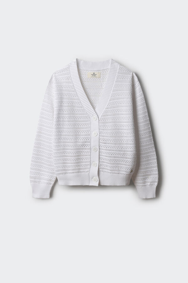 Springfield Kids Cardigan punto ni&ntilde;a blanco