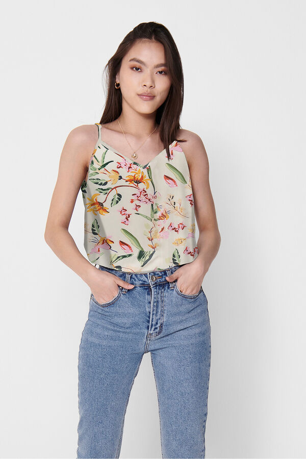 JDY Camiseta tirantes estampada blanco